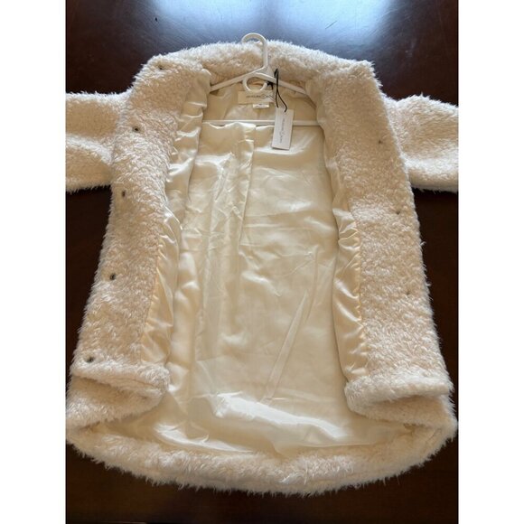 Treasure & Bond NWT Teddy Fleece Jacket Ivory Size XS Shearling Fuzzy Faux Fur - Picture 9 of 13